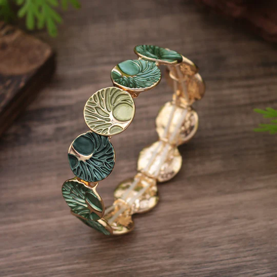 Bodhi Stones The Tree Of Life Creation Enamel Alloy Bracelet