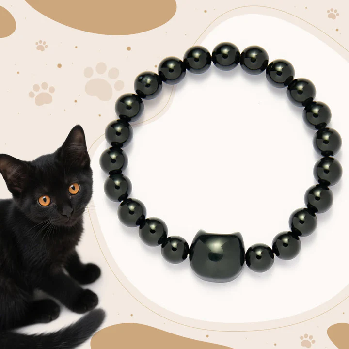 Bodhi Stones Black Cat Natural Black Onyx Protection Bracelet