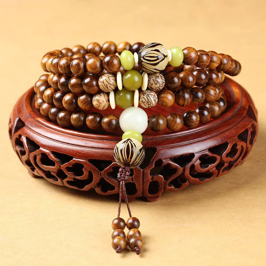 Bodhi Stones Tibetan Rosewood Mala Protection Calm Bracelet