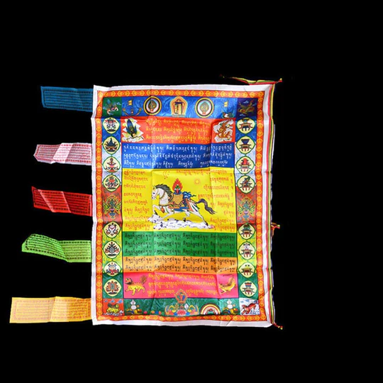 Bodhi Stones Tibetan Colorful Windhorse Protection Outdoor Prayer Flag Decoration