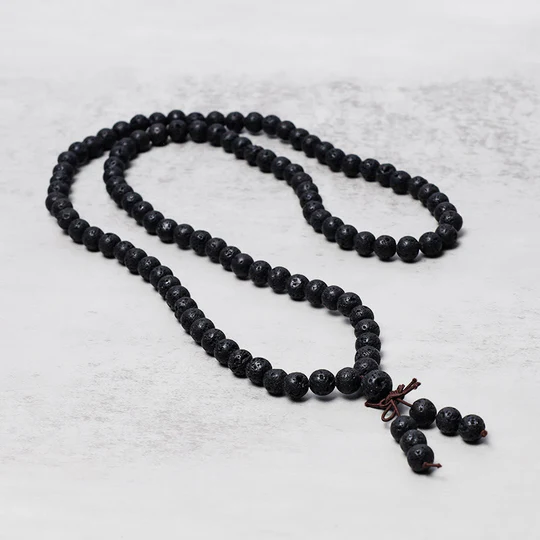 Bodhi Stones 108 Natural Lava Rock Beads Prayer Mala Bracelet Necklace
