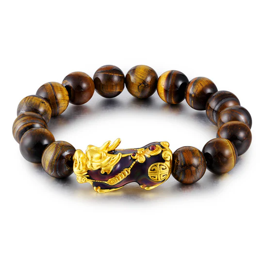 Bodhi Stones Tibetan Handcrafted Tiger Eye Feng Shui Bracelet