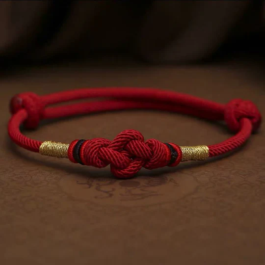 Bodhi Stones Red String Jade Luck Fortune Knot Braided Couple Bracelet