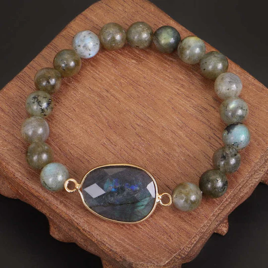 Bodhi Stones Natural Labradorite Moonstone Support Healing Beaded Bracelet