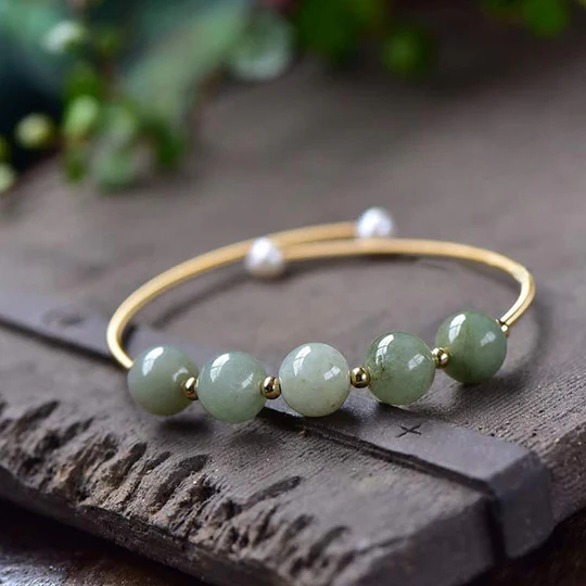 Bodhi Stones Jade Abundance Luck Blessing Bracelet Bangle