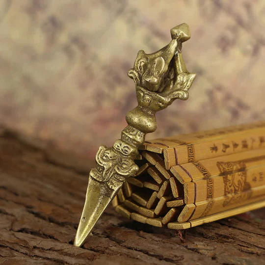 Bodhi Stones Tibetan Five Strands Vajra Dorje Enlightenment Copper Decoration