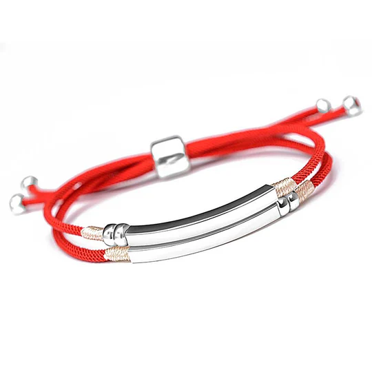 Bodhi Stones 925 Sterling Silver Red String Layered Braid Bracelet
