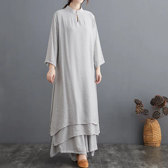 Bodhi Stones Simple Pattern Meditation Prayer Spiritual Zen Practice Yoga Clothing Women's Set