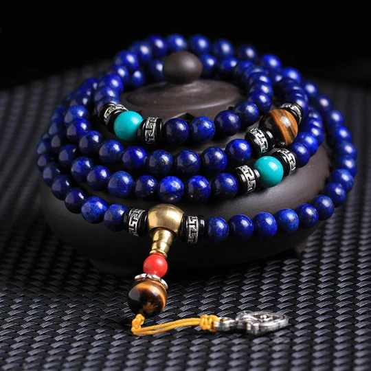 Bodhi Stones 108 Beads Lazurite Positive Bracelet Mala