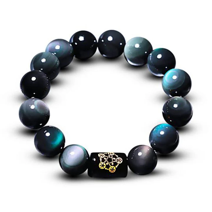 Bodhi Stones Natural Rainbow Obsidian Positive Transformation Bracelet