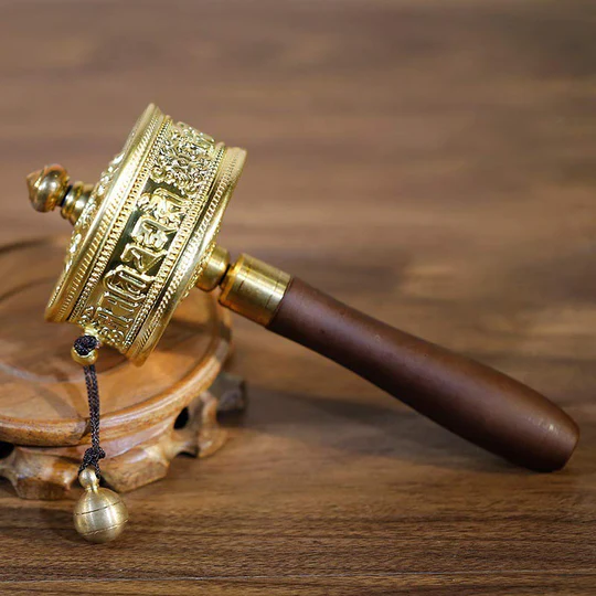 Bodhi Stones Tibetan Prayer Wheel Six True Words Sandalwood Healing Decoration