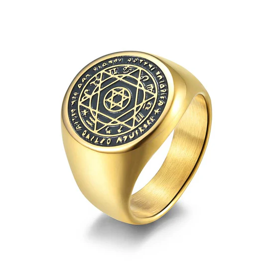 Bodhi Stones 12 Constellations of the Zodiac Star of David Protection Ring