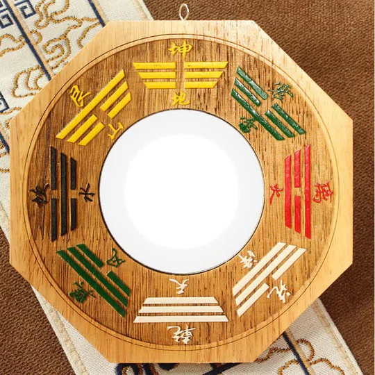Bodhi Stones Feng Shui Bagua Map Peach Wood Balance Energy Map Mirror