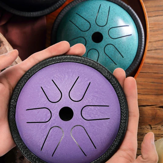 Bodhi Stones Steel Tongue Drum Sound Healing Meditation Yoga Drum Kit 6 Note 5.5 Inch