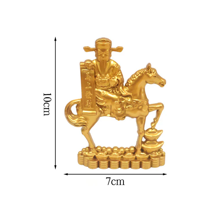 Bodhi Stones "Get Rich Now" Year of the Horse God of Wealth Ingots Prosperity Alloy Home Decoration