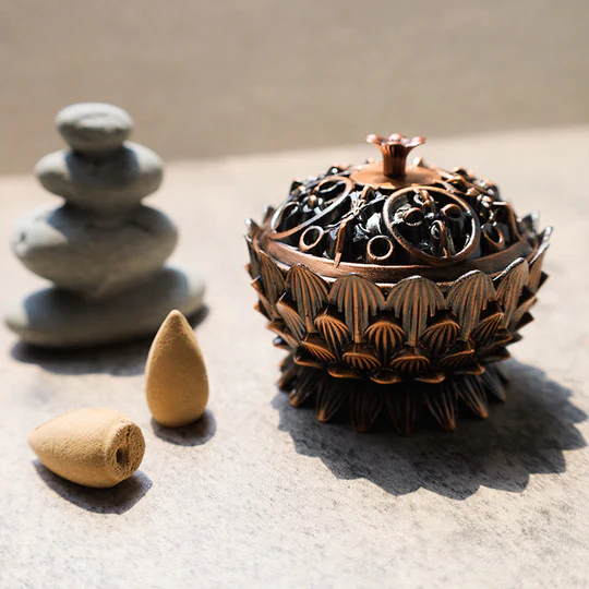 Bodhi Stones Tibetan Lotus Shaped Purify Incense Burner