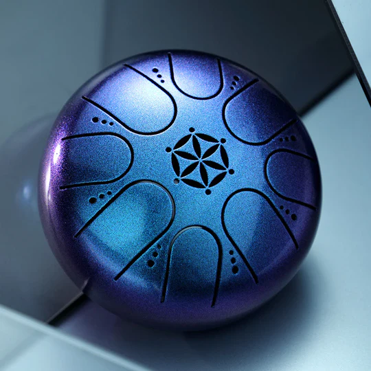 Bodhi Stones Steel Tongue Drum Sound Healing Meditation Yoga Drum Kit 8 Note 5 Inch With Carry Bag