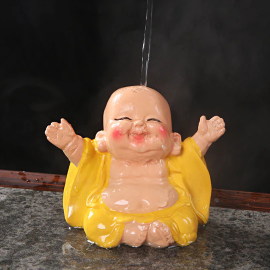 Bodhi Stones Color Changing Laughing Buddha Resin Tea Pet Wealth Home Figurine Decoration