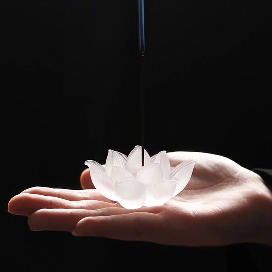 Bodhi Stones Mini Lotus Liuli Crystal Healing Meditation Stick Incense Burner