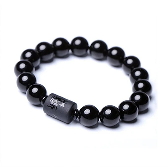 Bodhi Stones Soul Cleansing Black Obsidian Phoenix Dragon Bracelet