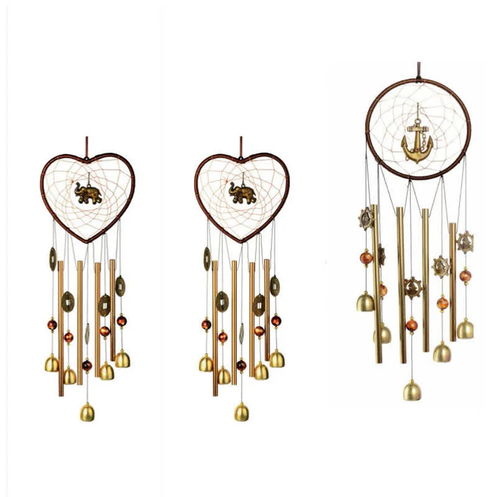 Bodhi Stones Dream Catchers Love Elephant Boat Wall Hanging Chime Bell Handmade Home Decoration