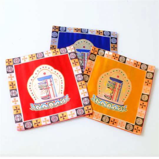 Bodhi Stones Prayer Altar Mat Man-Bcu Kalachakra Healing Meditation Jacquard Mat