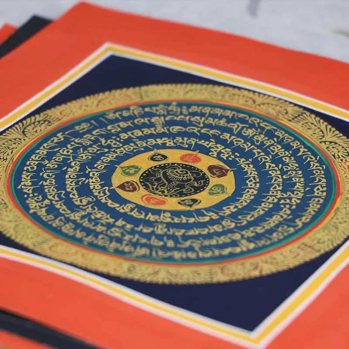 Bodhi Stones Tibetan Handmade Thangka Painting Spiritual Blessing Blind Box Random Color Pattern