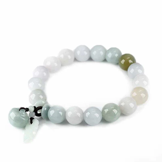 Bodhi Stones Natural Jade Pi Xiu Buddha Gourd Apple Success Bracelet