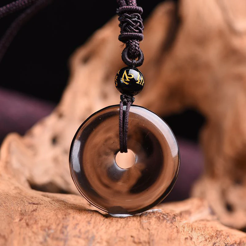 Bodhi Stones Tibetan Obsidian Protection Necklace