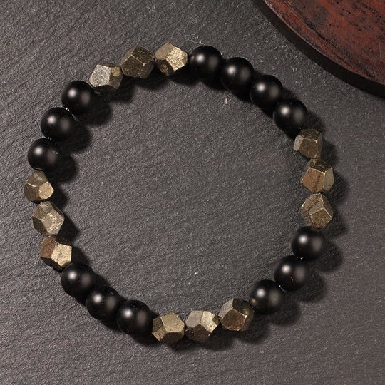 BODHI Stones Confidence and Energy Pyrite Frosted Stone Bracelet